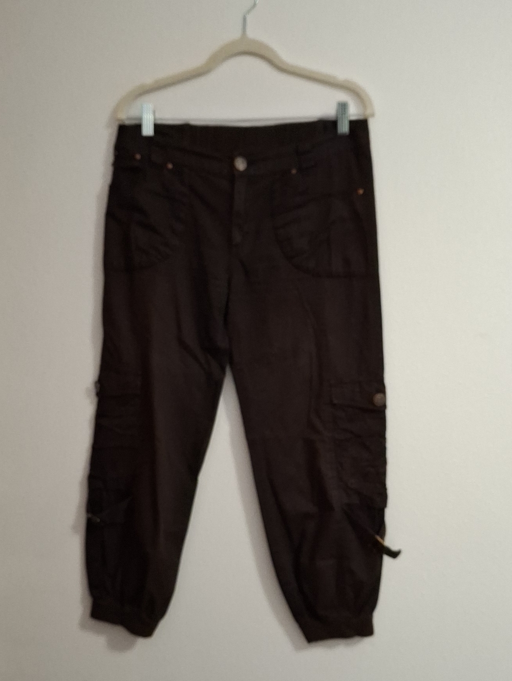 Desigual Women's Boyfriend Cargo Jeans in Dark Brown Y2K Size 36